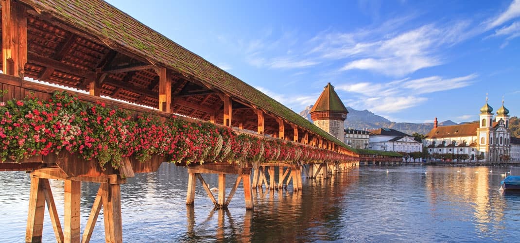Kapellbrücke or Chapel Bridge, Luzern, Switzerland