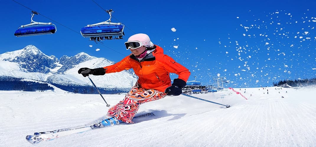 Skiing in Tatranská Lomnica, Slovakia