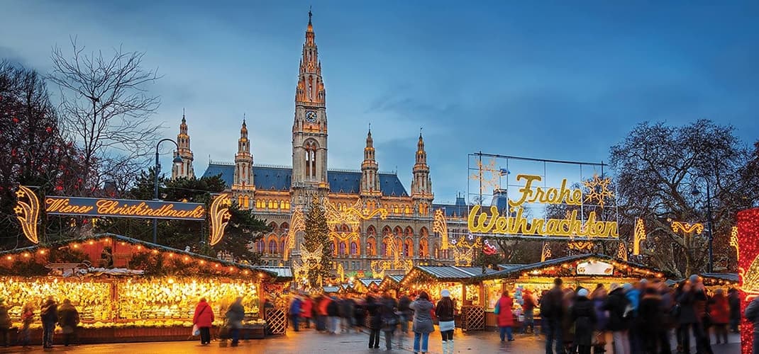 Rathaus and Christmas Market, Vienna, Austria