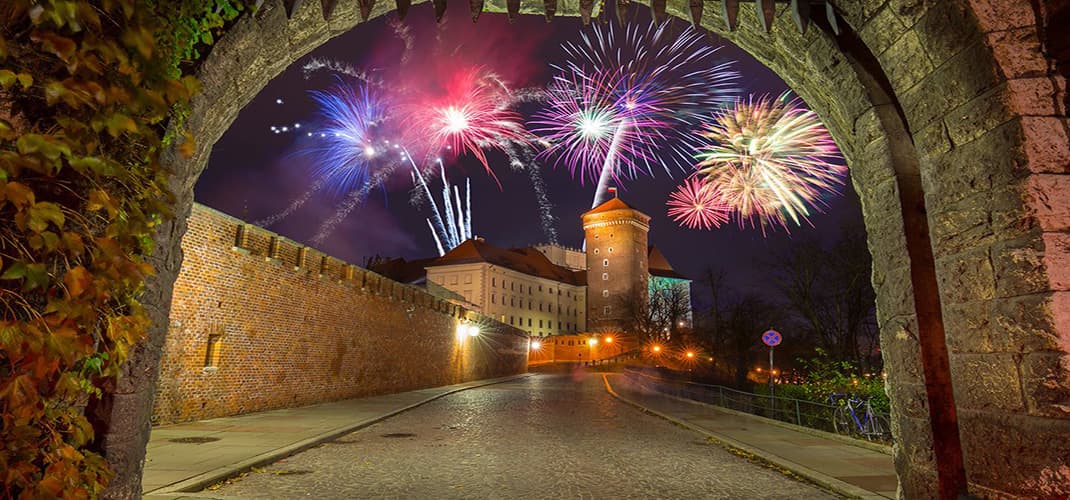 New Year Fireworks, Kraków, Poland