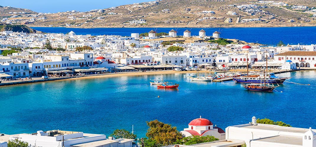 View over Mykonos Port, Greece